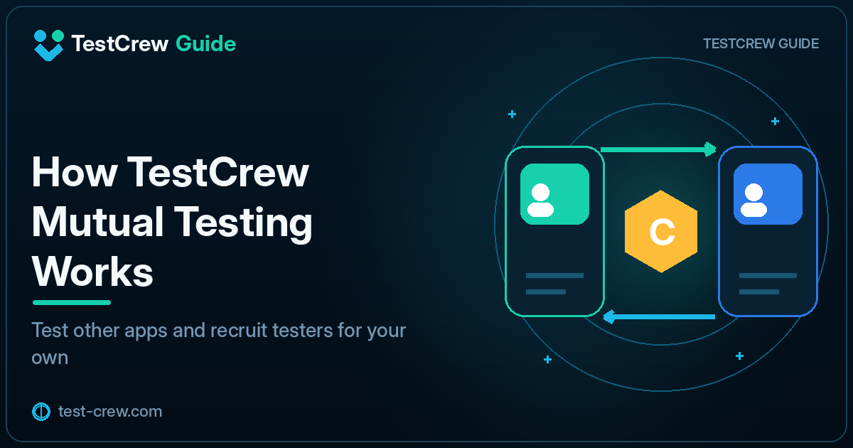 TestCrew guide cover for mutual testing in Google Play closed tests